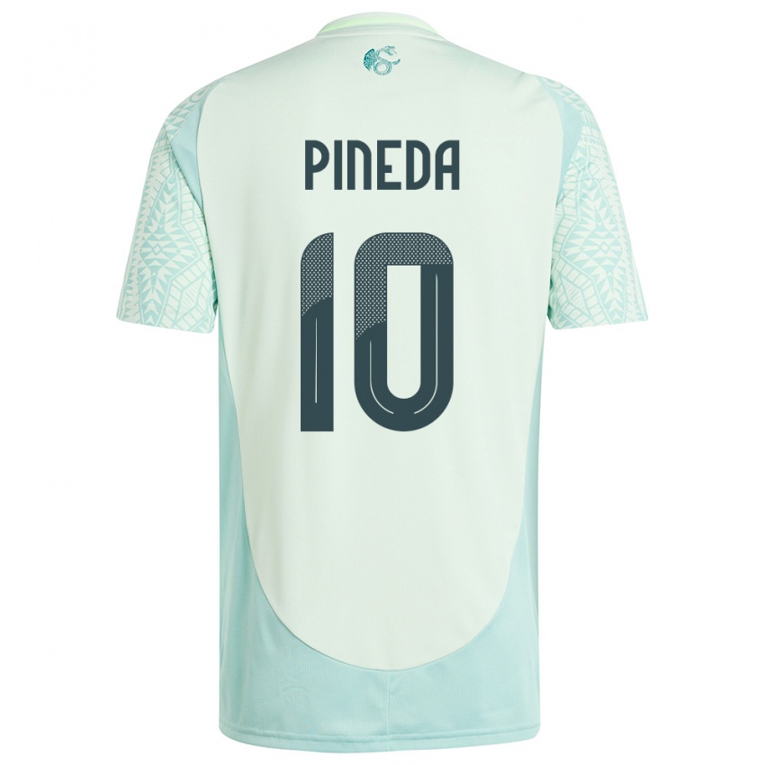 Dame Mexico Orbelin Pineda #10 Lin Grønn Bortetrøye Drakt Trøye 24-26 Skjorter T-Skjorte