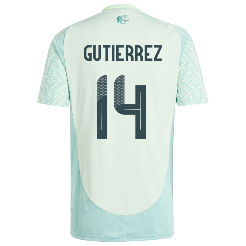 Dame Mexico Erick Gutierrez #14 Lin Grønn Bortetrøye Drakt Trøye 24-26 Skjorter T-Skjorte