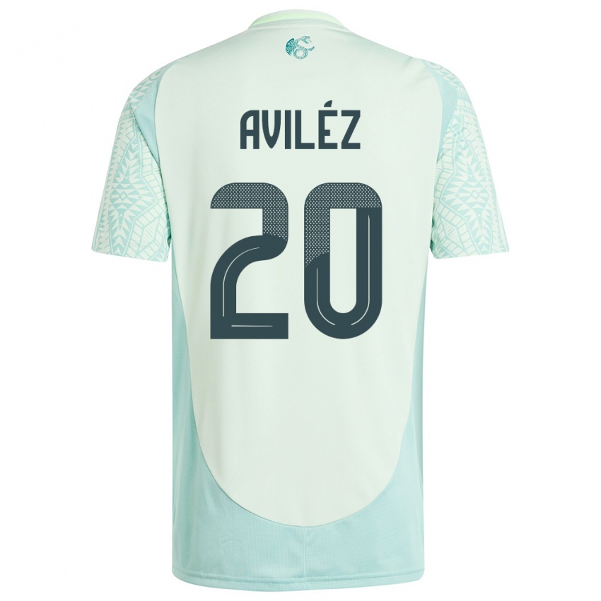 Dame Mexico Aylin Avilez #20 Lin Grønn Bortetrøye Drakt Trøye 24-26 Skjorter T-Skjorte