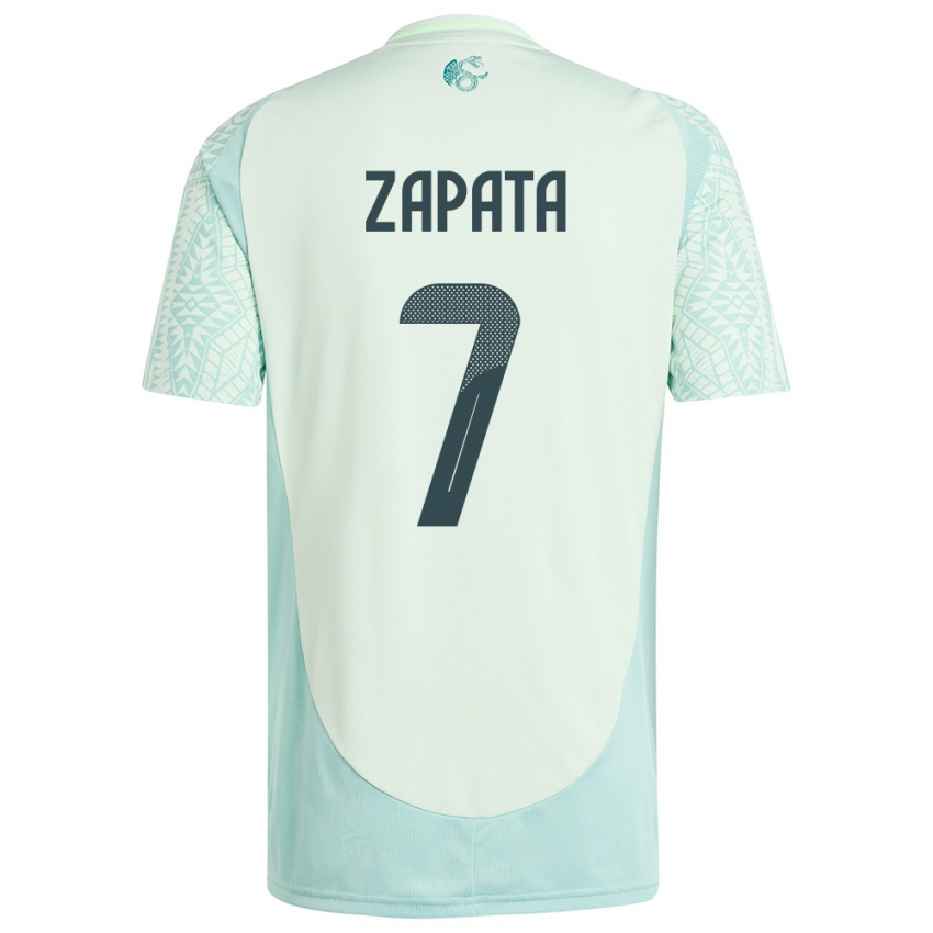 Dame Mexico Angel Zapata #7 Lin Grønn Bortetrøye Drakt Trøye 24-26 Skjorter T-Skjorte