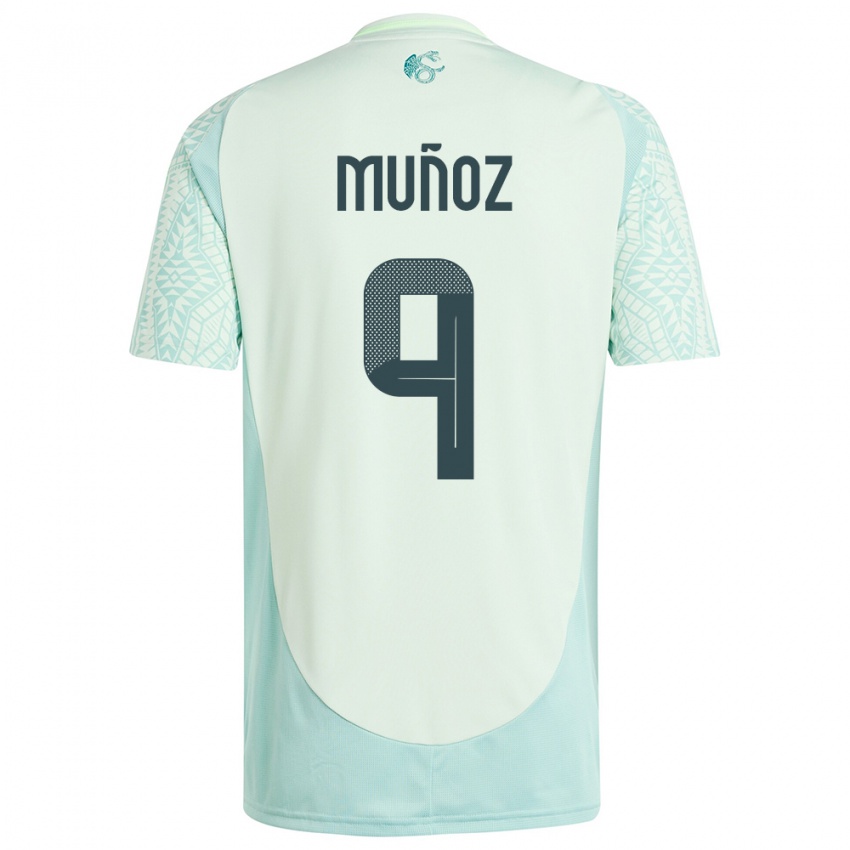 Dame Mexico Santiago Munoz #9 Lin Grønn Bortetrøye Drakt Trøye 24-26 Skjorter T-Skjorte