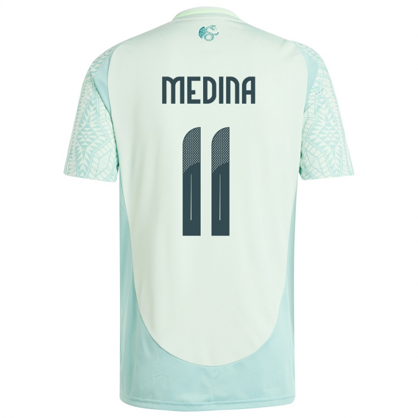Dame Mexico Diego Medina #11 Lin Grønn Bortetrøye Drakt Trøye 24-26 Skjorter T-Skjorte
