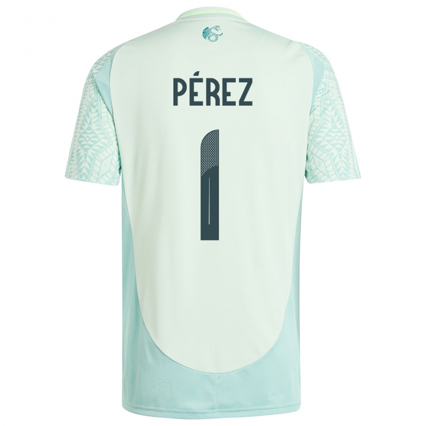 Dame Mexico Emiliano Perez #1 Lin Grønn Bortetrøye Drakt Trøye 24-26 Skjorter T-Skjorte