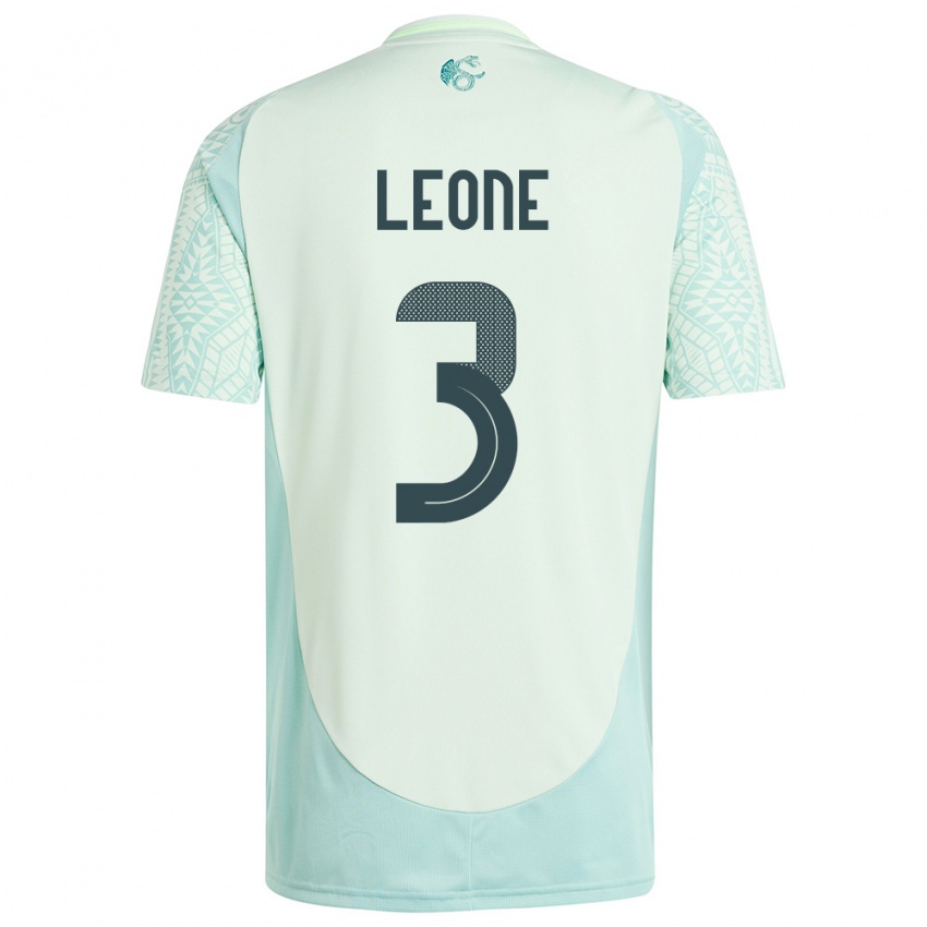 Dame Mexico Antonio Leone #3 Lin Grønn Bortetrøye Drakt Trøye 24-26 Skjorter T-Skjorte