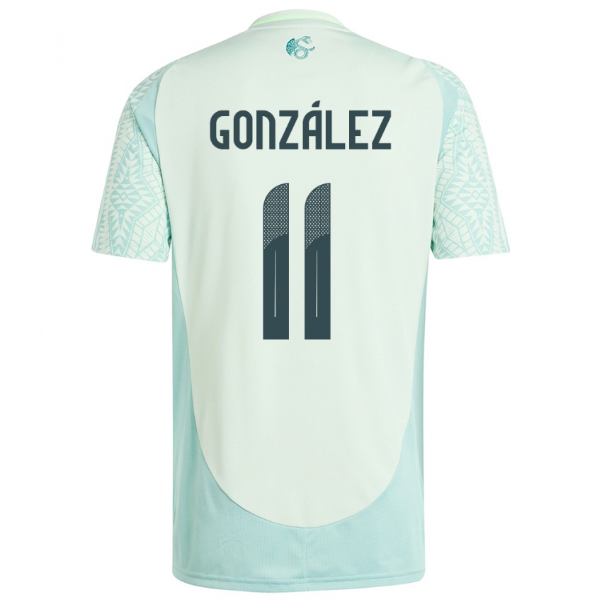 Dame Mexico Bryan Gonzalez #11 Lin Grønn Bortetrøye Drakt Trøye 24-26 Skjorter T-Skjorte