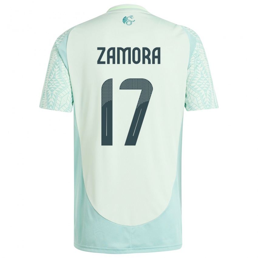 Dame Mexico Saul Zamora #17 Lin Grønn Bortetrøye Drakt Trøye 24-26 Skjorter T-Skjorte