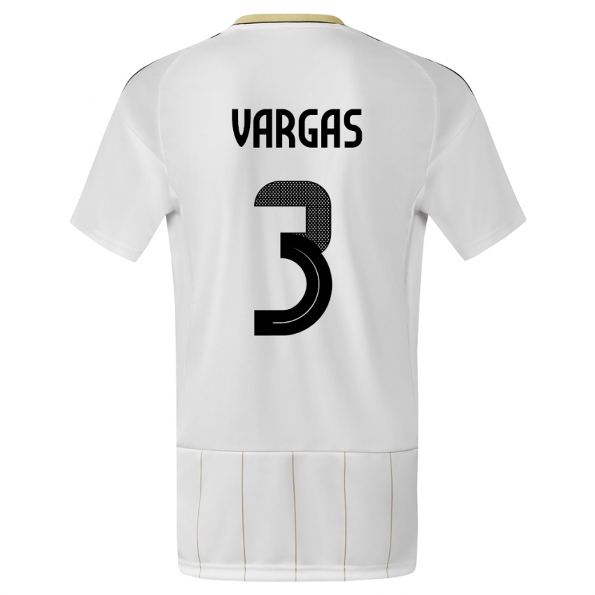 Dame Costa Rica Juan Pablo Vargas #3 Hvit Bortetrøye Drakt Trøye 24-26 Skjorter T-Skjorte