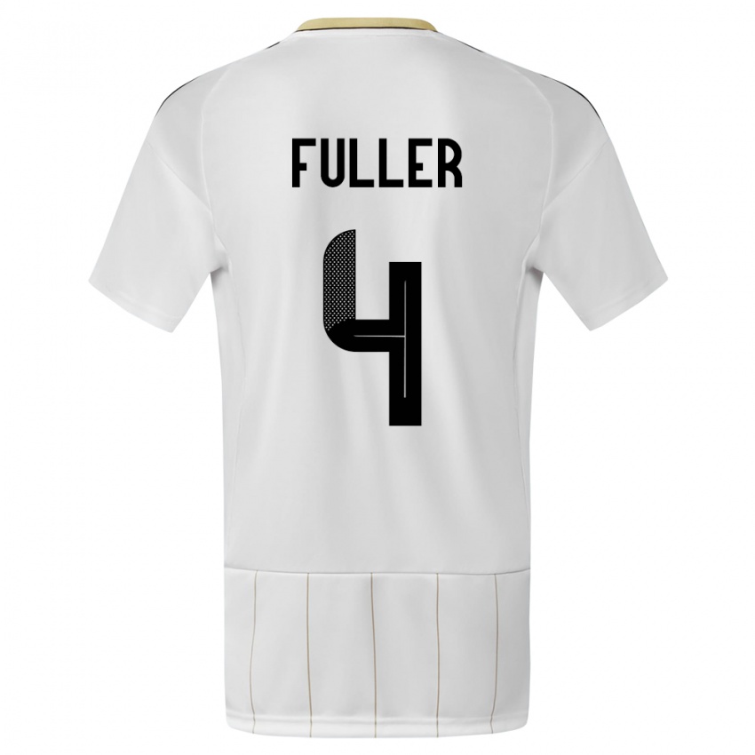 Dame Costa Rica Keysher Fuller #4 Hvit Bortetrøye Drakt Trøye 24-26 Skjorter T-Skjorte