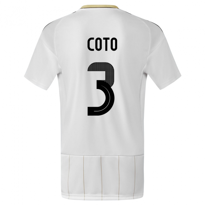 Dame Costa Rica Maria Coto #3 Hvit Bortetrøye Drakt Trøye 24-26 Skjorter T-Skjorte