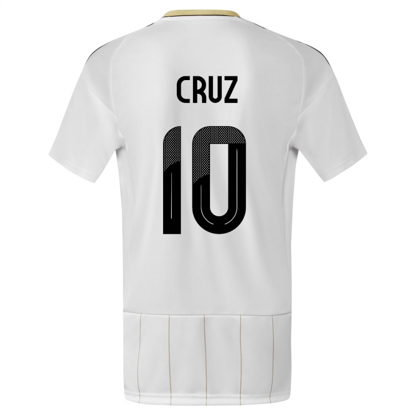 Dame Costa Rica Shirley Cruz #10 Hvit Bortetrøye Drakt Trøye 24-26 Skjorter T-Skjorte