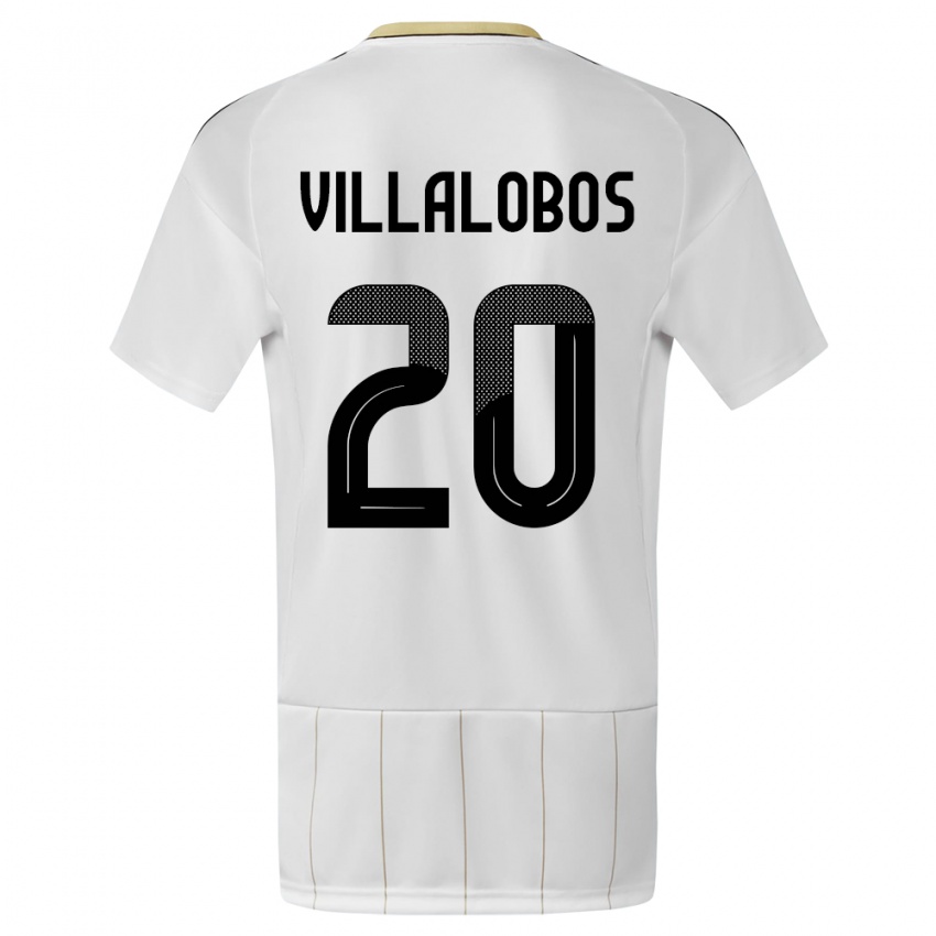 Dame Costa Rica Fabiola Villalobos #20 Hvit Bortetrøye Drakt Trøye 24-26 Skjorter T-Skjorte
