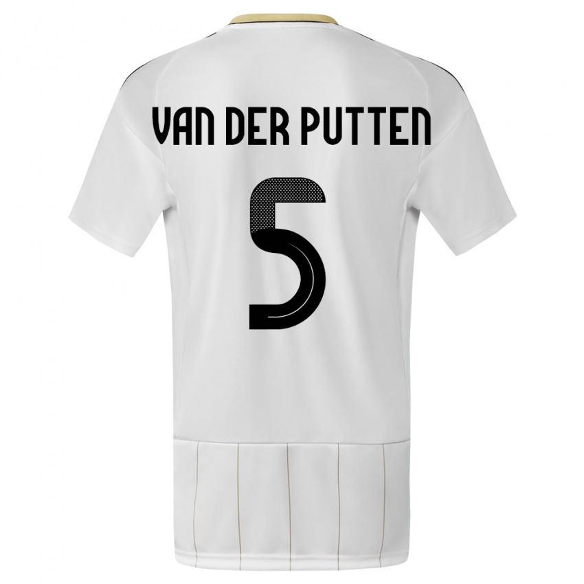 Dame Costa Rica Santiago Van Der Putten #5 Hvit Bortetrøye Drakt Trøye 24-26 Skjorter T-Skjorte