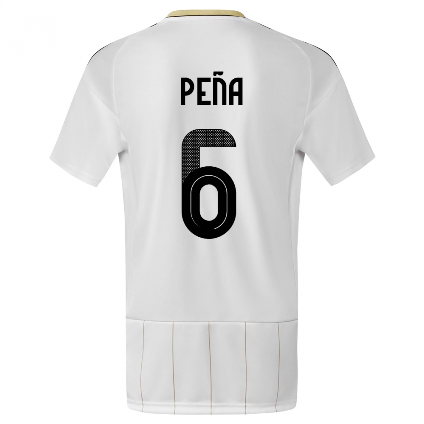 Dame Costa Rica Ricardo Pena #6 Hvit Bortetrøye Drakt Trøye 24-26 Skjorter T-Skjorte