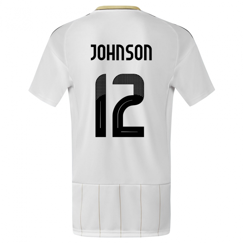 Dame Costa Rica Shawn Johnson #12 Hvit Bortetrøye Drakt Trøye 24-26 Skjorter T-Skjorte