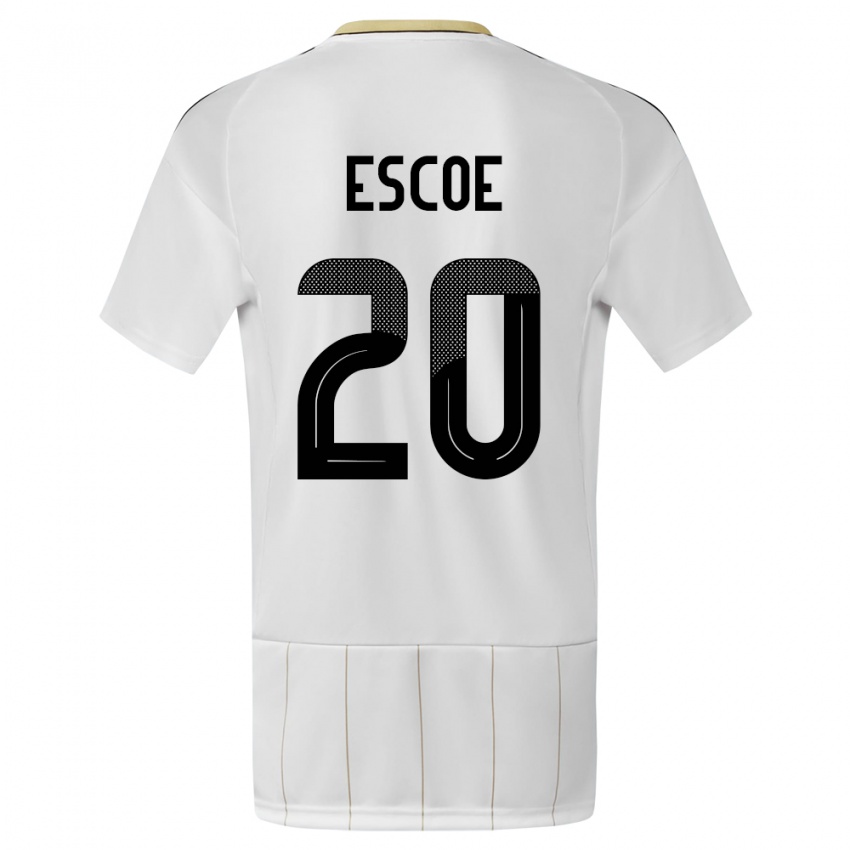 Dame Costa Rica Enyel Escoe #20 Hvit Bortetrøye Drakt Trøye 24-26 Skjorter T-Skjorte