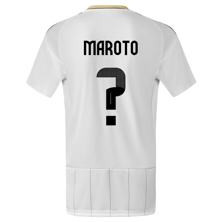 Dame Costa Rica Victor Maroto #0 Hvit Bortetrøye Drakt Trøye 24-26 Skjorter T-Skjorte