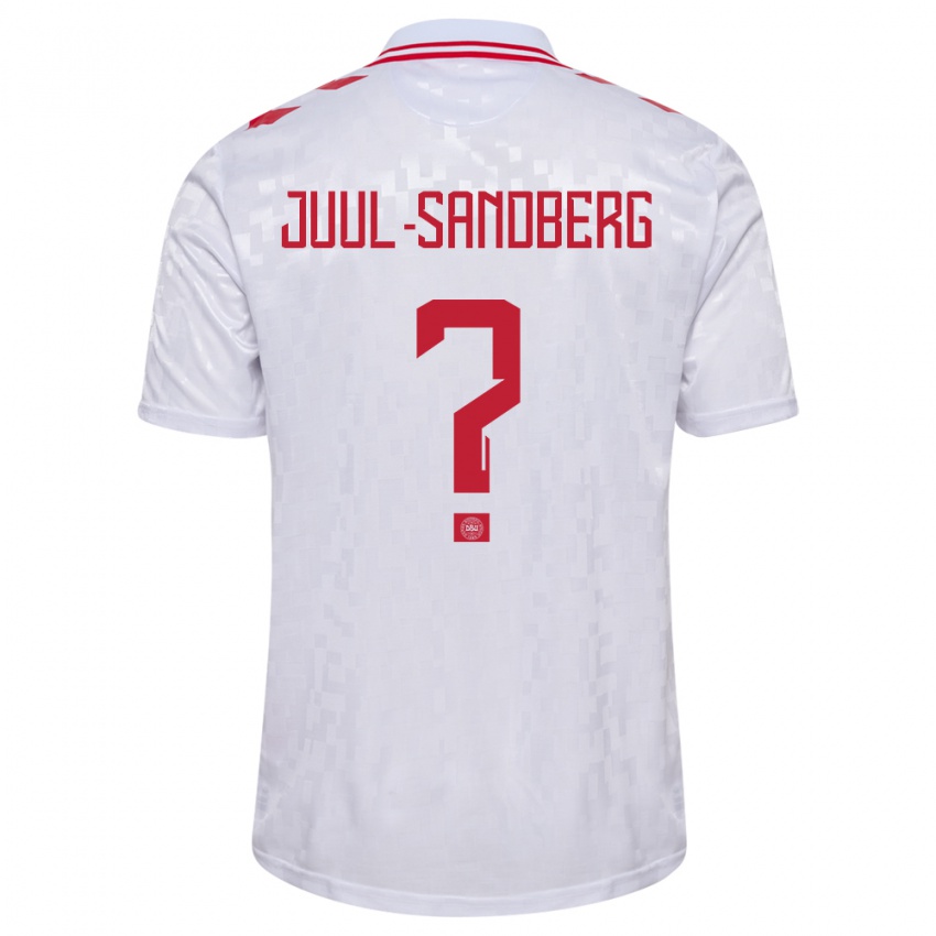 Dame Danmark Nikolaj Juul-Sandberg #0 Hvit Bortetrøye Drakt Trøye 24-26 Skjorter T-Skjorte