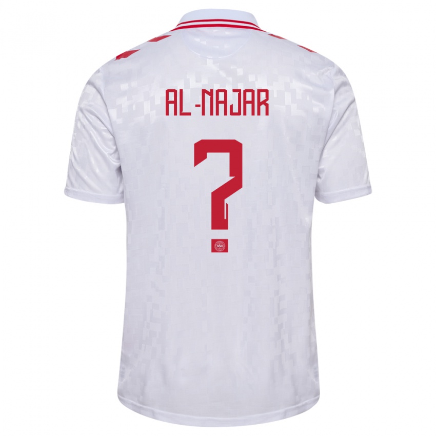 Dame Danmark Ali Al-Najar #0 Hvit Bortetrøye Drakt Trøye 24-26 Skjorter T-Skjorte