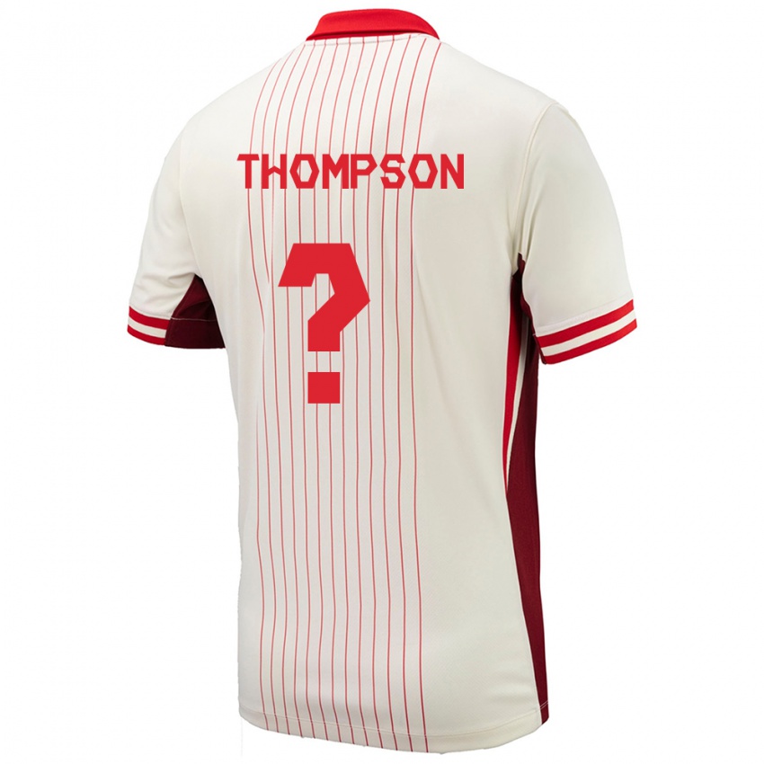 Dame Canada Kosi Thompson #0 Hvit Bortetrøye Drakt Trøye 24-26 Skjorter T-Skjorte