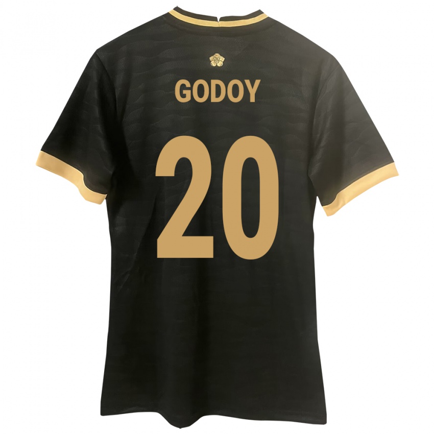 Dame Panama Aníbal Godoy #20 Svart Bortetrøye Drakt Trøye 24-26 Skjorter T-Skjorte