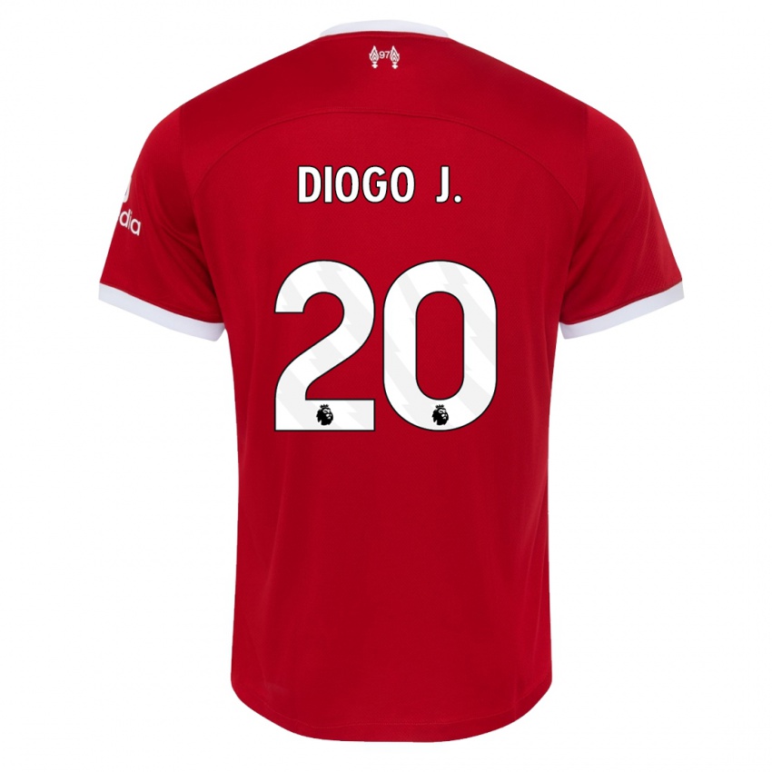 Barn Diogo Jota #20 Rød Hjemmetrøye Drakt Trøye 2023/24 Skjorter T-Skjorte