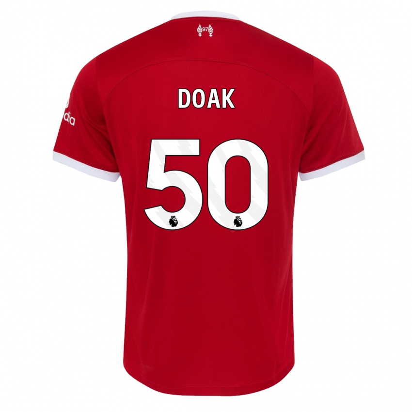 Barn Ben Doak #50 Rød Hjemmetrøye Drakt Trøye 2023/24 Skjorter T-Skjorte
