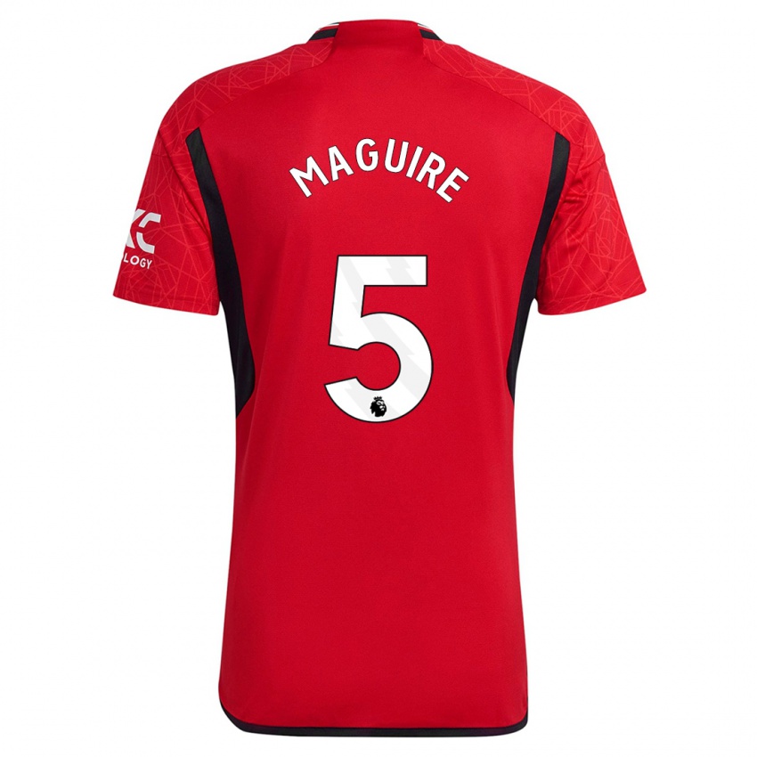 Barn Harry Maguire #5 Rød Hjemmetrøye Drakt Trøye 2023/24 Skjorter T-Skjorte