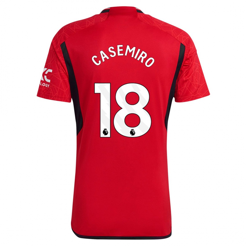 Barn Casemiro #18 Rød Hjemmetrøye Drakt Trøye 2023/24 Skjorter T-Skjorte