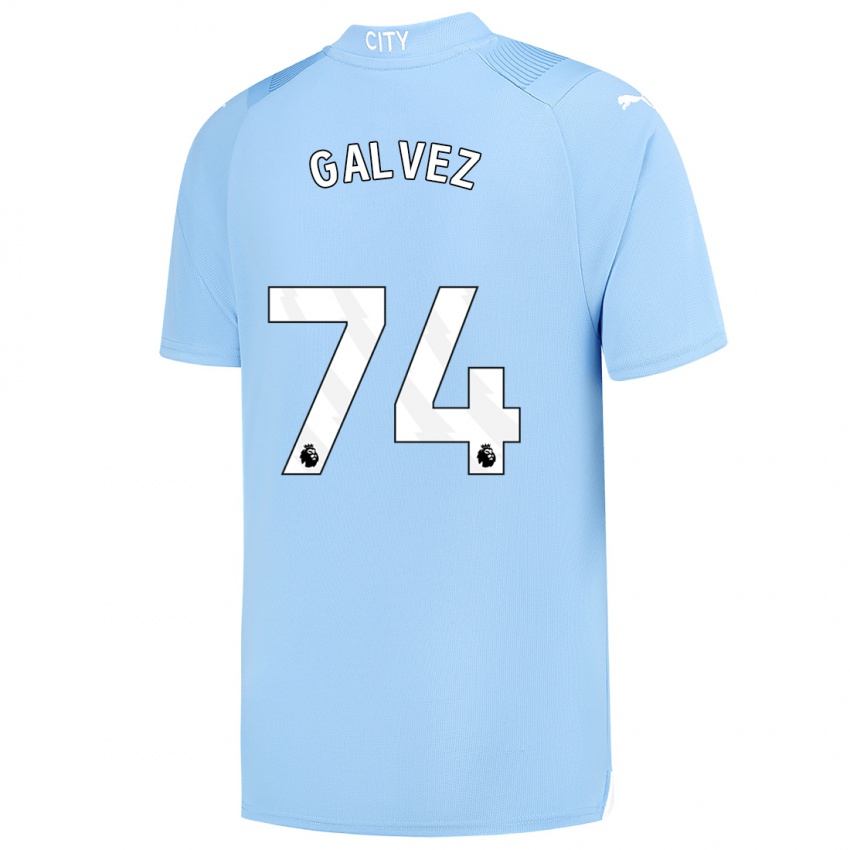 Barn Tomas Galvez #74 Lyse Blå Hjemmetrøye Drakt Trøye 2023/24 Skjorter T-Skjorte