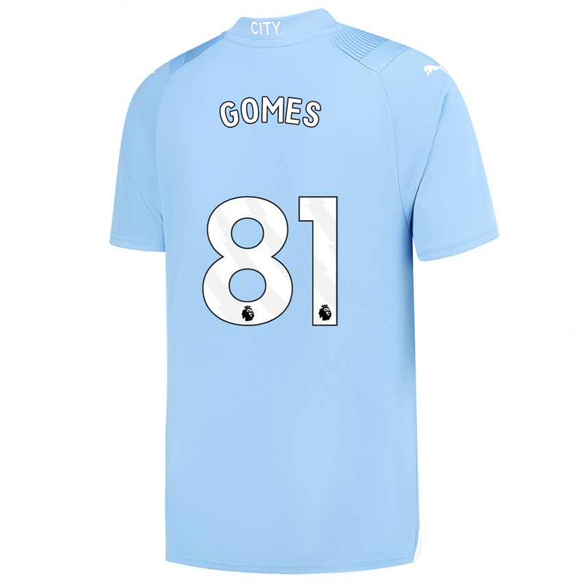 Barn Claudio Gomes #81 Lyse Blå Hjemmetrøye Drakt Trøye 2023/24 Skjorter T-Skjorte