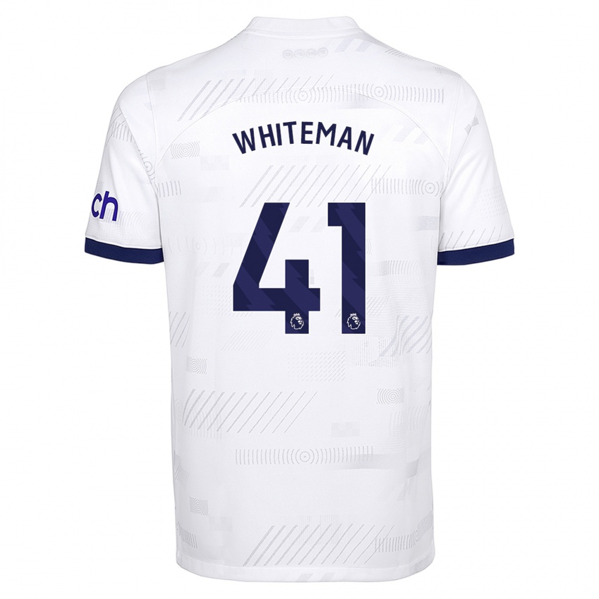 Barn Alfie Whiteman #41 Hvit Hjemmetrøye Drakt Trøye 2023/24 Skjorter T-Skjorte