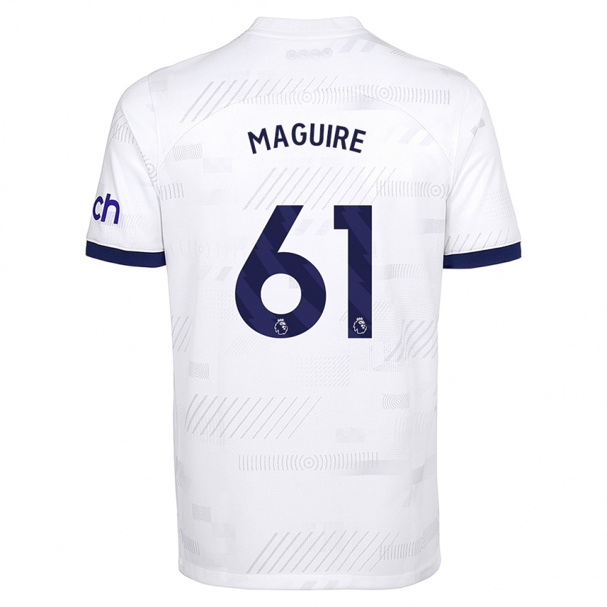 Barn Aaron Maguire #61 Hvit Hjemmetrøye Drakt Trøye 2023/24 Skjorter T-Skjorte