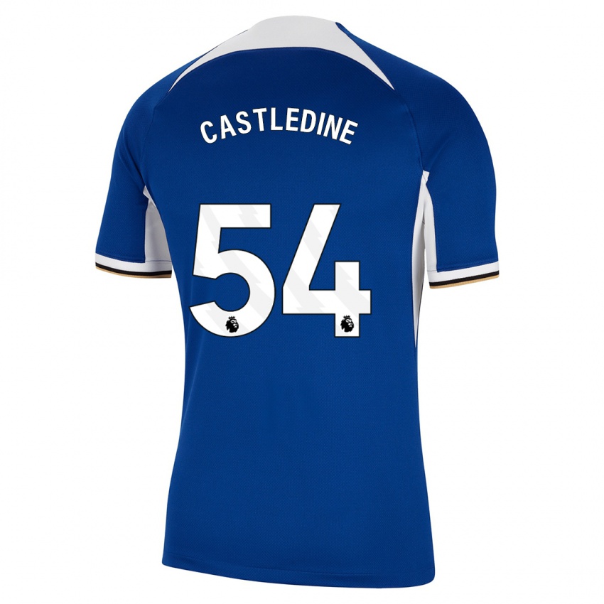 Barn Leo Castledine #54 Blå Hjemmetrøye Drakt Trøye 2023/24 Skjorter T-Skjorte