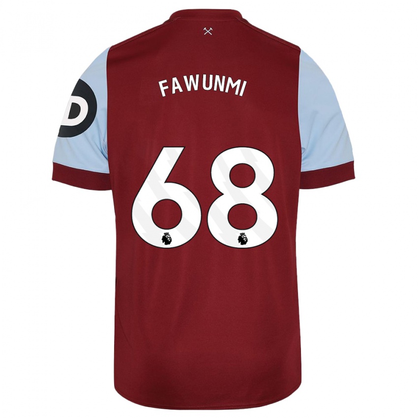 Barn Favour Fawunmi #68 Rødbrun Hjemmetrøye Drakt Trøye 2023/24 Skjorter T-Skjorte