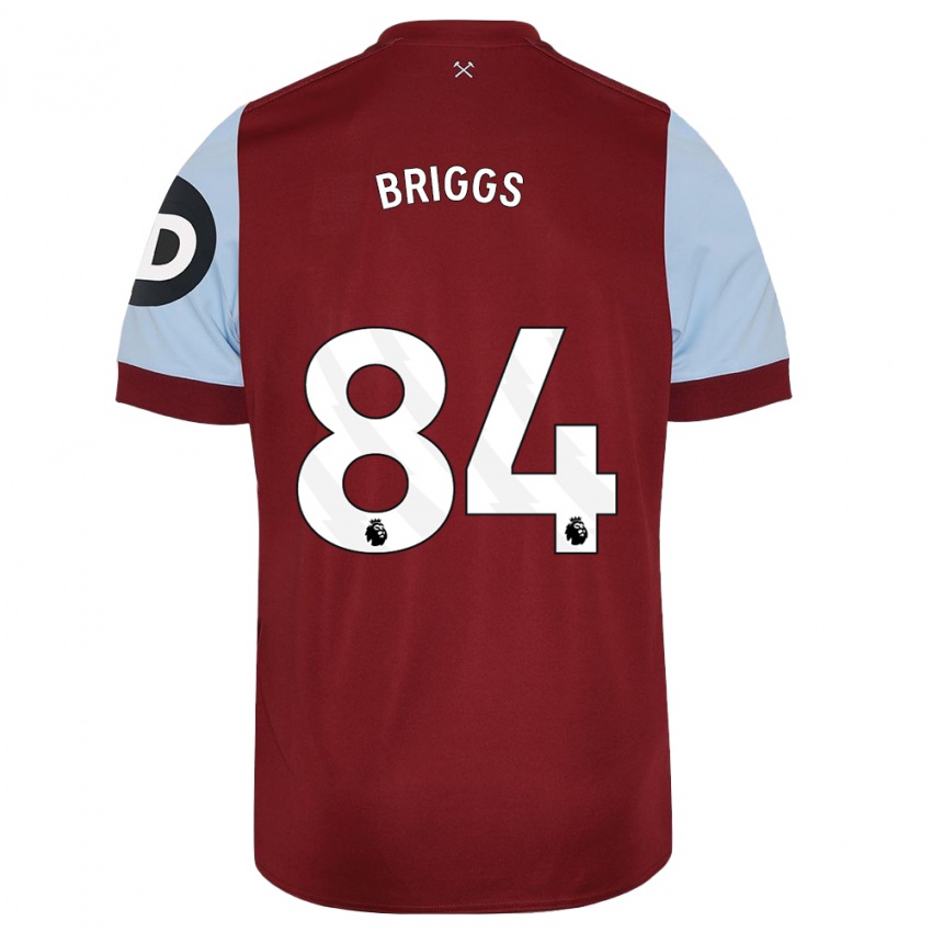 Barn Josh Briggs #84 Rødbrun Hjemmetrøye Drakt Trøye 2023/24 Skjorter T-Skjorte