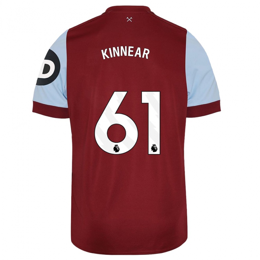 Barn Brian Kinnear #61 Rødbrun Hjemmetrøye Drakt Trøye 2023/24 Skjorter T-Skjorte
