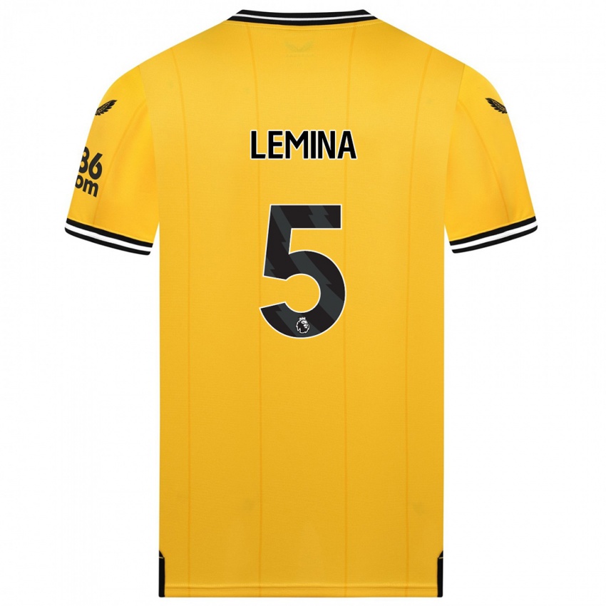 Barn Mario Lemina #5 Gul Hjemmetrøye Drakt Trøye 2023/24 Skjorter T-Skjorte