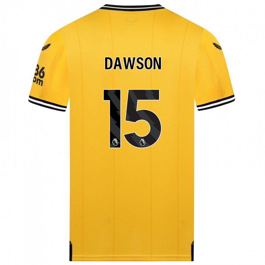 Barn Craig Dawson #15 Gul Hjemmetrøye Drakt Trøye 2023/24 Skjorter T-Skjorte