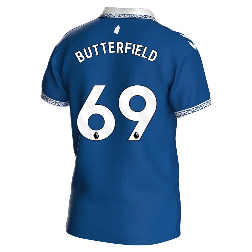 Barn Luke Butterfield #69 Kongeblå Hjemmetrøye Drakt Trøye 2023/24 Skjorter T-Skjorte