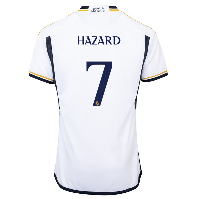 Barn Eden Hazard #7 Hvit Hjemmetrøye Drakt Trøye 2023/24 Skjorter T-Skjorte