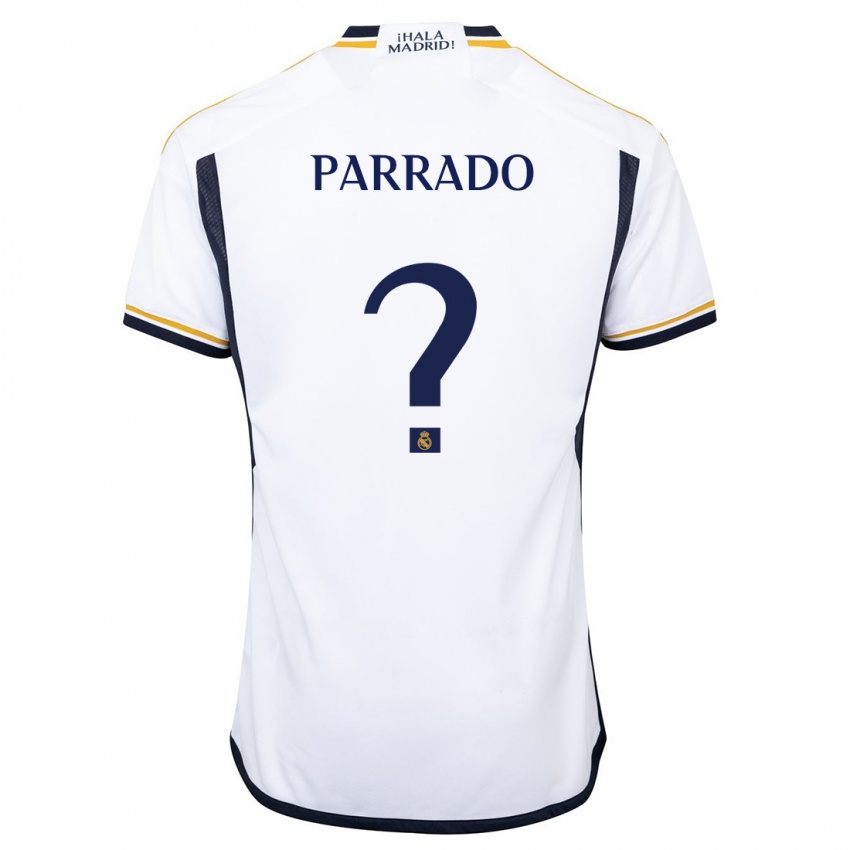 Barn Diego Parrado #0 Hvit Hjemmetrøye Drakt Trøye 2023/24 Skjorter T-Skjorte