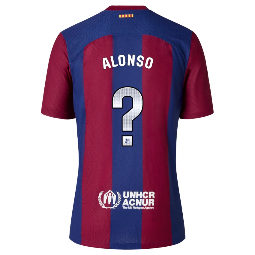 Barn Aáron Alonso #0 Rød Blå Hjemmetrøye Drakt Trøye 2023/24 Skjorter T-Skjorte