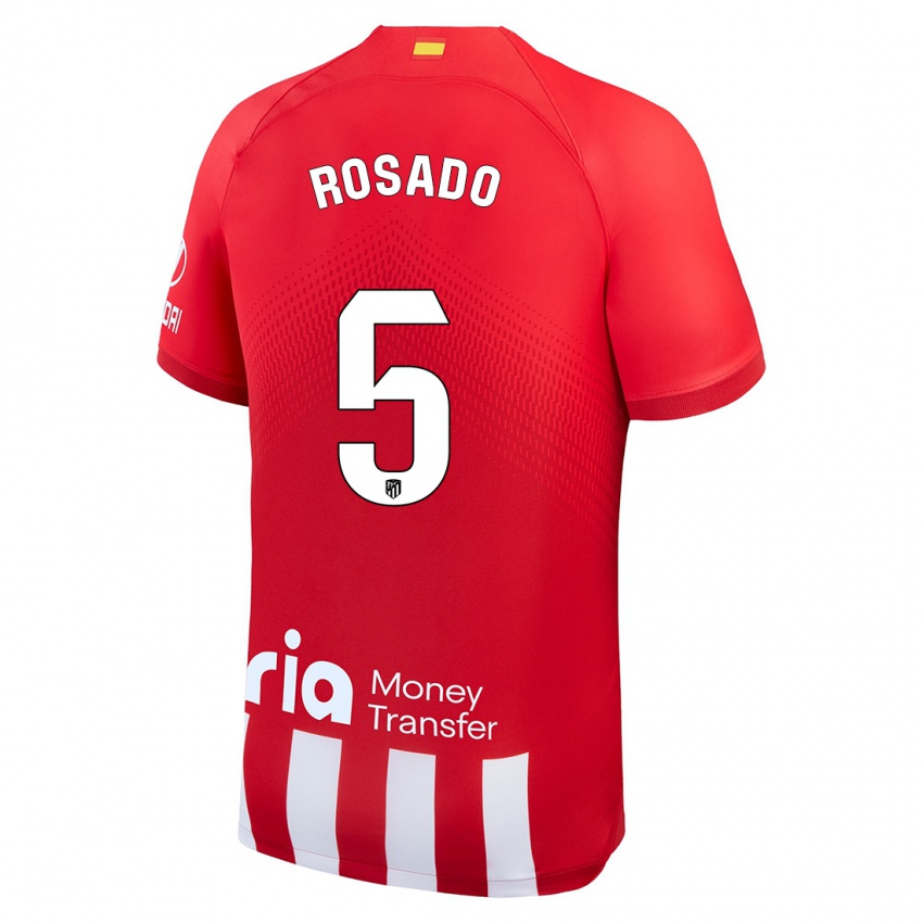 Barn Diego Rosado #5 Rød Hvit Hjemmetrøye Drakt Trøye 2023/24 Skjorter T-Skjorte