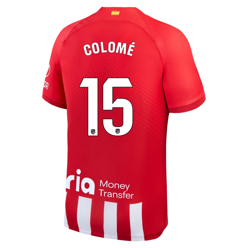 Barn Jan Colomé #15 Rød Hvit Hjemmetrøye Drakt Trøye 2023/24 Skjorter T-Skjorte
