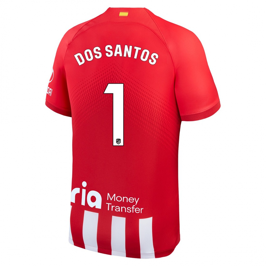 Barn Alex Dos Santos #1 Rød Hvit Hjemmetrøye Drakt Trøye 2023/24 Skjorter T-Skjorte