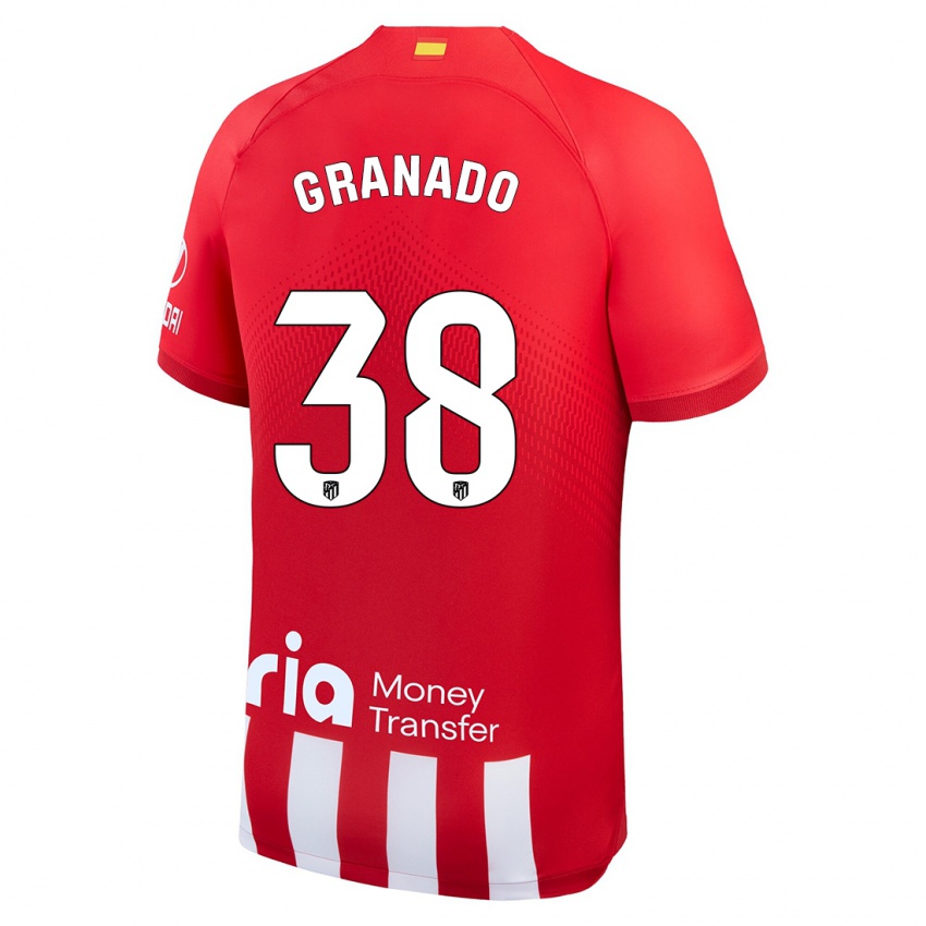 Barn Adrian Granado #38 Rød Hvit Hjemmetrøye Drakt Trøye 2023/24 Skjorter T-Skjorte