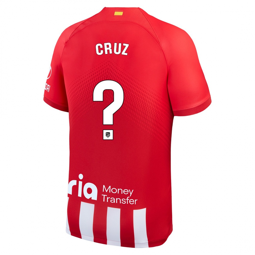 Barn Alberto Cruz #0 Rød Hvit Hjemmetrøye Drakt Trøye 2023/24 Skjorter T-Skjorte