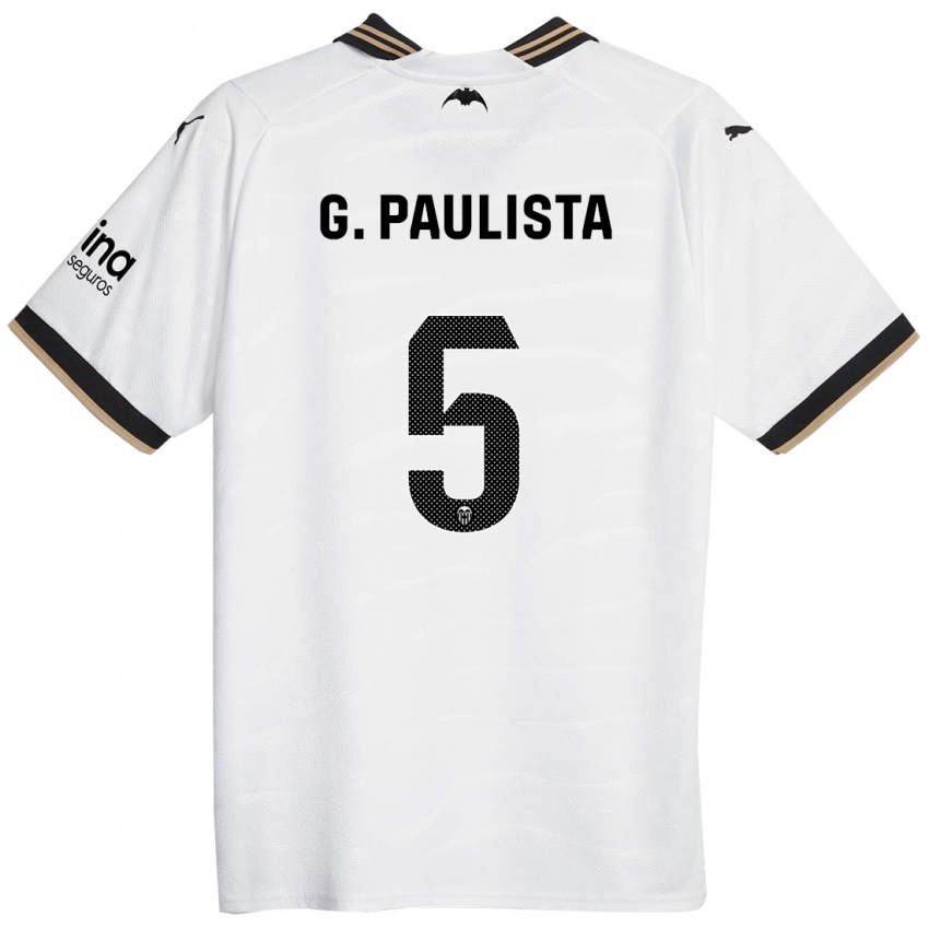Barn Gabriel Paulista #5 Hvit Hjemmetrøye Drakt Trøye 2023/24 Skjorter T-Skjorte