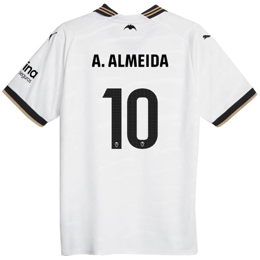 Barn André Almeida #10 Hvit Hjemmetrøye Drakt Trøye 2023/24 Skjorter T-Skjorte