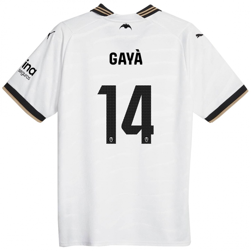 Barn Jose Gaya #14 Hvit Hjemmetrøye Drakt Trøye 2023/24 Skjorter T-Skjorte